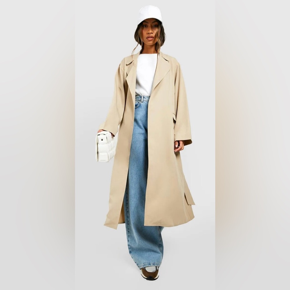 BooHoo Stylish Tan Trench Coat